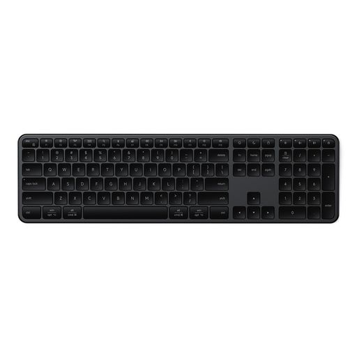 Satechi Slim EX3 ワイヤレスキーボード、テンキー搭載 フルサイズキーボード、マルチデバイス Bluetooth、2.4GHz接続 macOS、Windows、Android用、OSキー即時マッピング、USB-C充電式バッテリー -