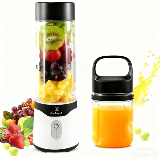 ジューサーミキサースムージージュース離乳食用栄養補充氷一台多役2つコップ350ML/500ML4000mAh22000回転バッテリー持ち運びミキサー氷も砕ける磁気誘導型安全機能USB充電式USB出力アウトドア…