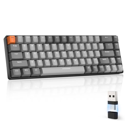 MAGIC-REFINER K68 ゲーミングキーボード Bluetooth ワイヤレス 2.4GHz 赤軸 テンキーレス RGB