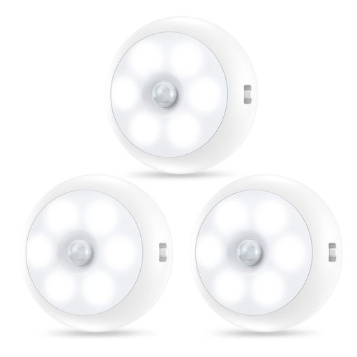 AMIR人感センサーライト電池式LEDライトモーションセンサー3Mテープマグネット磁石付きナイトライト室内ワイヤレス小型ホワイト