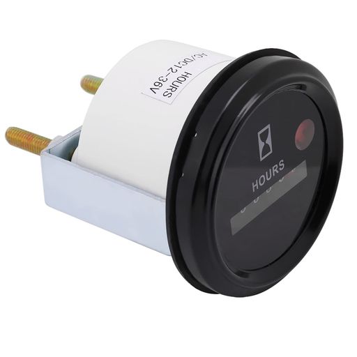 アワーメーター6桁高精度丸型時間記録計12-36VDC/ACタコメーターゲージテスター工業用建設機械農業機械..