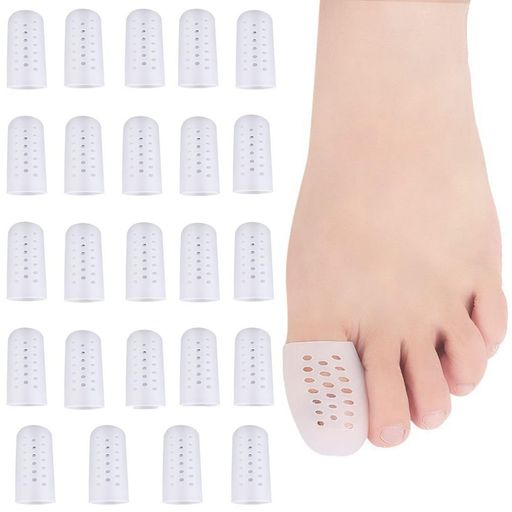 HOTQ足指サポーター親指足指サック足指保護指サック足足爪保護キャップサポーター足の親指(白色24個)