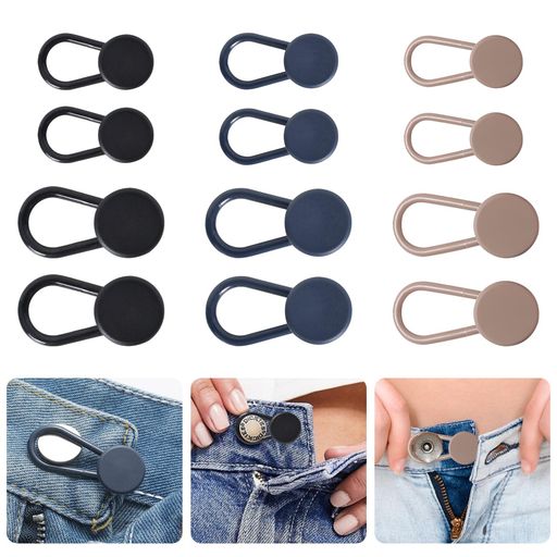 12個セットウエスト調整ボタンシリコン製延長ジーンズスカートウエスト延長ボタンズボン取り外し可能サイズ調整お直しウエスト伸ばす調節エクステンダーゆるゆるのジーンズ/スーツ/…