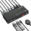 DISPLAYPORT切替器2ポート、MT-VIKIDP切り替え器2入力4K60HZDPKVMスイッチディスプレイポート切替器2入力1出力4:4:4DPスイッチホットキー、HDCP2.2対応、KVMケーブル付き(2)