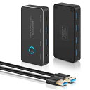 RSHTECHUSB切替器2PCで4台の機器共有USB3.0対応5Gbps高速転送手動スイッチャーキーボードマウスプリンタスキャナ外付けHDD対応A-Aケーブル2本(1.2m)&オーディオ出力付き(RSH-A201)