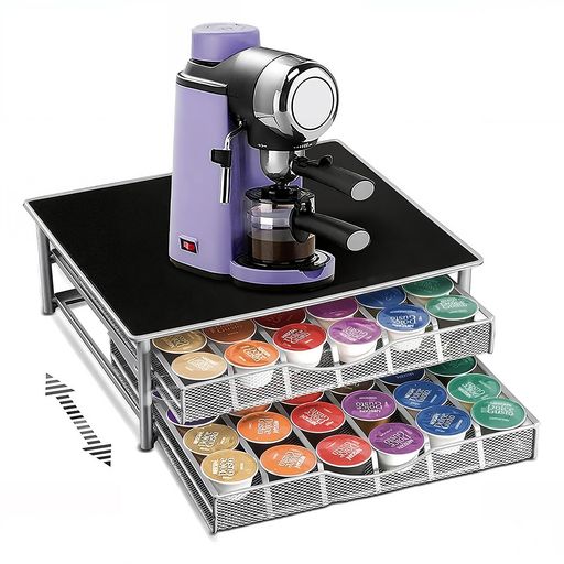 ZNMドルチェグスト専用カプセルホルダー引き出しラック72個収納ラック省スペースで2層コーヒーポッドホ..