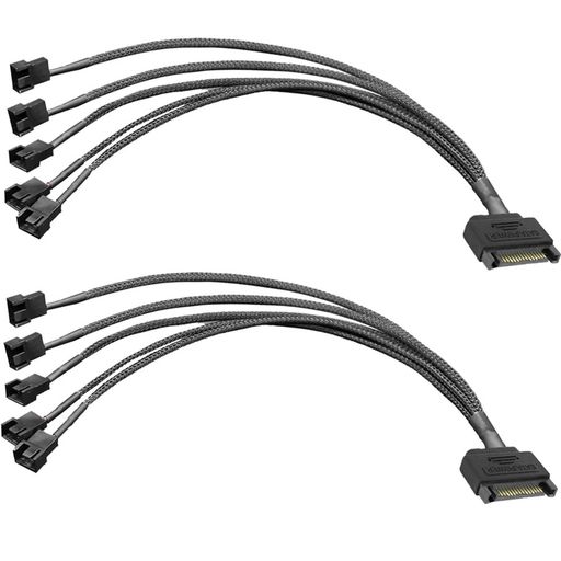 Kiligen 2 個 SATA から 5 ウェイ 3 ピン / 4 ピン PMW 12V PC ケース ファン電源...