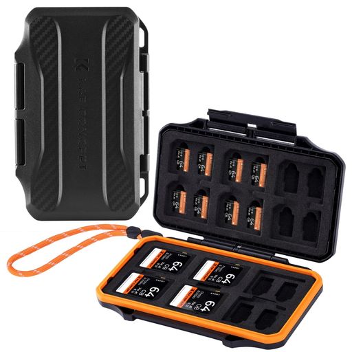 K&FCONCEPTメモリカードケース大容量36スロットSDカード12枚+MicroSDカード24枚収納可能衝撃保護ABS防水・防塵
