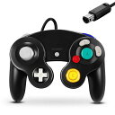 FIOTOKゲームキューブコントローラー、WiiNintendoGamecube用クラシック有線コントローラー(ブラック)
