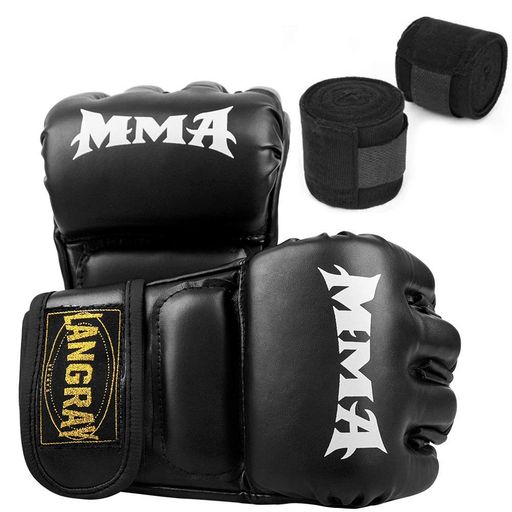 LangRayオープンフィンガーグローブボクシンググローブ手袋MMA総合格闘技ボクシングムエタイ空手テコンドーなどトレ…