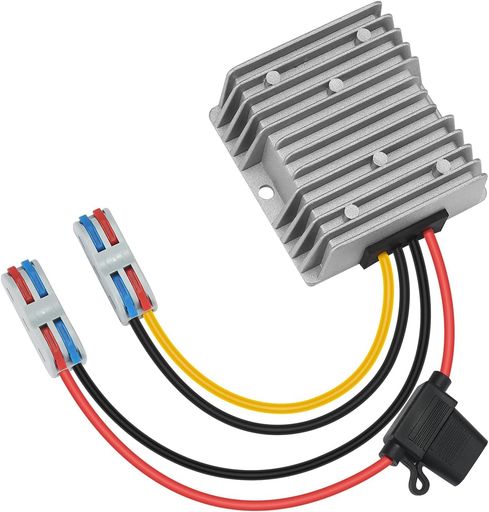 電源コンバータ: DC 9V〜32Vから12V 10A電源コンバータ、安定した性能と85%以上の変換効率 耐久性と優れた熱保護、内部接着とアルミニウム合金の外箱、優れた流動性を持つ 電圧範囲: 入力電圧: 9 から 32V; 出力電圧: DC 12V; 出力電流: 10A; 最高の出力電力: 120W; 小型およびあらゆる適用に置くこと容易; コンバーターは耐震性、防水、ちり止め、安定したおよび信頼できる質です インテリジェント保護: 出力短絡保護、過電流保護、過熱保護をサポート、動作温度-40°C~+65°C、作業環境温度大きいか等しい40°Cの場合、電源の寿命を延ばすために、定格出力電流小さいか等しい40%を使用してください 取付け: 取付けること容易ブースト キー 90°MAX の引きはワイヤーを、押しますブースト キーを堅く挿入します; コンバーターに赤いおよび黒いワイヤーがありま、赤は肯定的な電極に接続され、黒は否定的な電極に接続されます 広い適