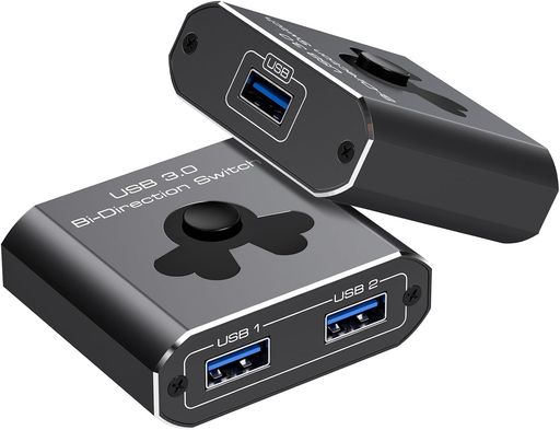【双方向】USB3.0切替器2入力1出力/1入力2出力セレクター双方向転送USBハブ切り替え機5GBPSデータ高速転送マウスキーボードプリンタ切替USBスイッチャーモニタープロジェクター2コンピュー…