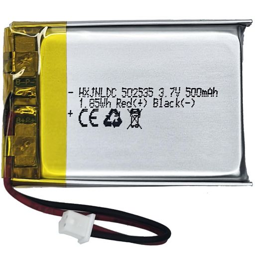 このバッテリーは、1.85Wh 500mAh未満のDIY 3.7 - 5V で、電子製品に適用できます。(星(塗り潰し)大電力電動工具や航空機には適用されない) コネクタの仕様と極性は製品の表示画像に基づいています、星(塗り潰し)赤い線は正極「+」、黒い線は負極「-」です,逆充電や逆接続はしないでください。 星(塗り潰し)一部の製品では、元のバッテリーにプラグがないか、プラグが一致していません、または極性の不一致。 それは問題ではありません, プラグを直接切断して溶接するか、熱収縮性の絶縁スリーブを使用して同じ色のワイヤを接続できます。 502535充電式リチウムイオンポリマー電池、公称電圧3.7V、フル充電電圧4.2V、容量500mAh、電力1.85Wh、星(塗り潰し)サイズ:36x25x5mm(1.4x0.984x0.197inch)(長*幅*厚)、重量:8.72g(0.31oz)、最大電流:0.5A。過充電、過放電、過電流、短絡を防ぐことができます。 大容量のA +リチウム電池、日本のセイコーIC過充電および過電流短絡保護ボード、3302-26耐熱シリコンケーブル、および純正JST Pitch 1.25mm星(塗り潰し)2線ネクタモジュールで構成されています。
