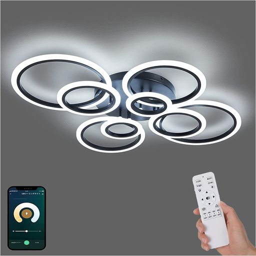 Rakuten - LED シーリングライト 8~20畳 おしゃれ 北欧 円形照明器具 天井照明 間接照明 APP遠隔制御/リモコン 無段階調光調色 常夜灯 高輝度 昼白色 昼光色 電球色 インテリア ライト リビング 和室 洋…