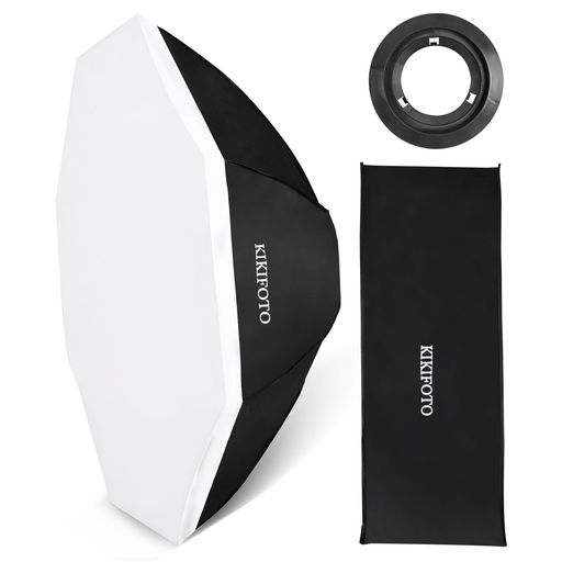 KIKIFOTO95cm/37インチ八角形ソフトボックス、デュアルディフューザー、クイックマウントと取り外し、ポートレート、製品、食品、ビデオ撮影用のBowensマウントスタジオスピードライトと互…