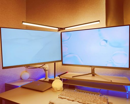 QuntisLEDデスクライト電気スタンド1500Lux高輝度幅さ80cmダブル光源4段階調光・色温度Ra 95高演色デス..