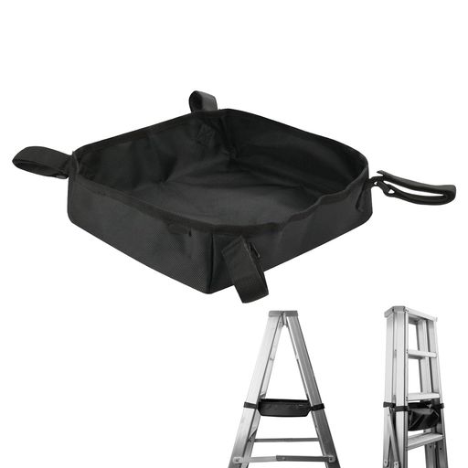 【製品仕様】この脚立アンダーバッグのサイズ:26*26*6cm、重量:約93g。梯子の使用シナリオのために設計され、ツールや小さなオブジェクトは、作業効率を高めるために、頻繁にはしごから降りる必要なく、手に置くことができます。 【高品質の素材】PVC防水コーティングを施した厚手の1680Dオックスフォード布を使用し、耐摩耗性、耐引裂性、耐久性、強力な運搬能力を備えています。工具や小物をしっかり保護でき、耐用年数が長いです。 【取り付け簡単】脚立アンダーバッグは4本のベルクロストラップと調節可能なバックルが付属しており、伸縮可能なベルクロを通してワンクリックで柱に固定することができ、はしごを取り外すことなく自由に開閉することができ、家、掃除、洗車など様々なシーンに適しており、どこでも安心して使用することができます。 【折りたたみ収納】使用しないときは折りたたんで収納でき、収納スペースを大幅に節約できます。工具室の隅に置いても、持ち運んでも、場所を取らず、収納や持ち運びにとても便利です。