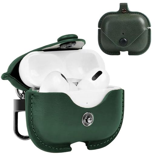 BOOLINNairpodspro3ケース対応airpodspro3高級本革PUレザーエアポッズプロ3ケースレザー全面保護充電LEDライトが見える耐衝撃軽量キズ..