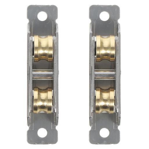 【汎用性の高い77型】 サイズ:長さ約6.3cm x 幅1.5cm。家庭用の窓ガラスやキャビネット、引き戸などに広く使用されている規格サイズのスライドローラーです。古い戸車を外して付け替えるだけで、重かった扉が驚くほどスムーズに動くようになります。 【レールに合わせた平型車輪】 本製品の車輪の接地面は、溝のない平型タイプです。平らな敷居や、フラットな形状のレールに適合します。ご使用前に、ご自宅の窓枠やドアのレール形状がV型やU型ではないことを必ずご確認ください。 【サビに強いステンレス枠 &amp; スムーズな真鍮製・双輪】 フレームには湿気や雨風に強くサビにくい「ステンレス鋼」を採用。さらに、耐摩耗性に優れた真鍮製のローラーを2つ搭載した【双輪設計】により、重量のあるガラス戸でも摩擦を分散し、安定した滑りと滑らかなスライドを実現します。 【ガタつきや嫌な摩擦音を解消】内部のベアリング構造と真鍮ローラーの相乗効果により、ドアの開閉時のノイズを大幅に低減。早朝や深夜でも、家族の睡眠を妨げない静かであんしん感のある開閉体験を提供します。
