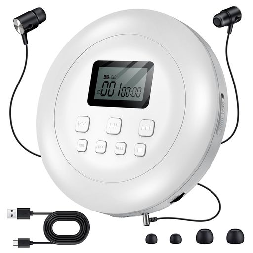 音楽鑑賞 【ご購入前のご注意:】本製品にはスピーカーが内蔵されておりません。CD音楽を再生する際は、必ず3.5mm有線イヤホンを差し込んでご利用ください。 【乾電池&amp;USBも給電可能、小さくて持ち運びすごく便利】本製品は二つの給電方法があります。その一つは、単3形乾電池2本につけて、中ボリュームにて約8~10時間の再生時間です。もう一つはUSBType-C充電ケーブルで、充電しながら再生します。さらに、このポータブルCDプレーヤーは手のひらサイズだけで、手に持って歩くこともかばんに入ることもすごく便利です。ご注意:乾電池でも、USBType-Cの充電ケーブルでも別売りです。 【ステレオイヤホン付き&amp;ディスプレイ搭載】3.5mmのステレオイヤホンをこのプレーヤーに配属し、手に届いたら給電してすぐに音楽を楽しめます。そしてLCDディスプレイを搭載し、再生についての経過時間、再生曲数だけでなく、電池残量、再生モード、状態など情報もはっきりと見えます。ボタンの操作によると、好きな曲を自由に選んで、気に入った部分を何度も聴けます。