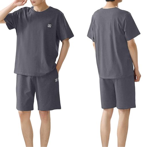 [ヘイナーダン]パジャマメンズルームウェア夏部屋着半袖短ズボン上下セット冷感Tシャツハーフパンツゆ..