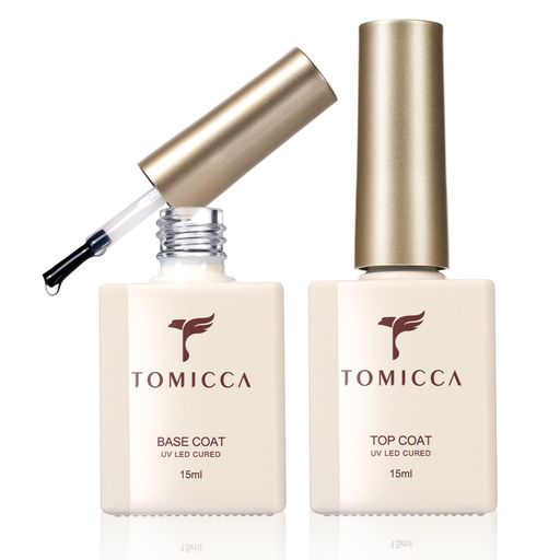 TOMICCAジェルネイルトップコートベースコート15ml2本セットノンワイプ拭き取り不要大容量