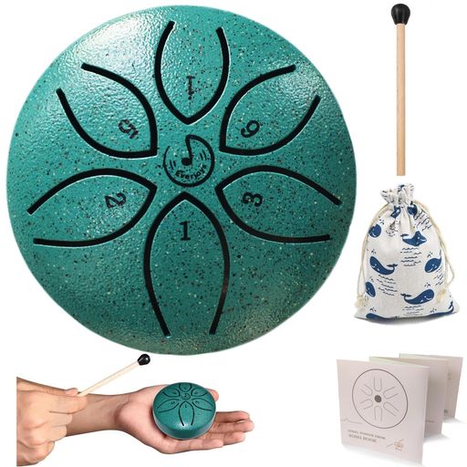 スリット ドラム スチール舌ドラム レインドラム 3 インチ 6 音符 C キー打楽器布バッグ、音楽本とマレット、子供の…