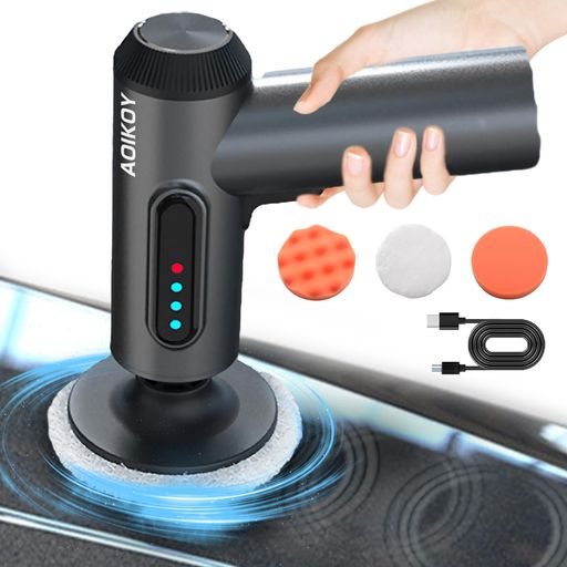 電動ポリッシャー充電式ポリッシャー研磨機コードレス75mmUSB充電偏心構造コンパクト研磨軽量車用車磨き家庭用ホイール磨き艶出し傷消しワックスがけ床磨き家具のキズ修復日本語説明書