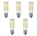 E12 LED電球、E12口金、360LM、4Wはハロゲン電球40W相当、可変調光、電球色3000K、全配光タイプ、高輝度、5個入り。...