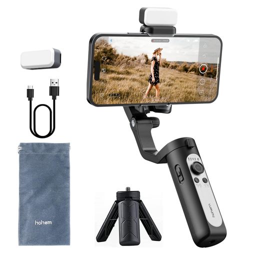 hohemXEKitジンバルスマホ用3軸折りたたみ式スタビライザー片手持ち軽量ジンバルiPhone&Android対応磁気フィルライト付き手ブレ防止VlogYouTuberLiveStream(黒) hohemXEKitジンバルスマホ用3軸折りたたみ式スタビライザー片手持ち軽量ジンバルiPhone&Android対応磁気フィルライト付き手ブレ防止VlogYouTuberLiveStream(黒)