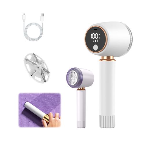 雲見毛玉取りけだまとり電動充電式粘着とカットが一つにスマートディスプレイ3段階のパワー調整強力6枚..