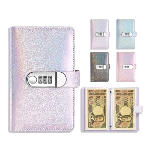 【2025新登場·貯金ノート】雲見お札貯金箱100枚収納お金仕分け貯金箱札ロック付き封筒貯金貯金バインダー本型隠し金庫子供大人用おしゃれ可愛い貯金手帳プレゼントギフト災害グッズ(…