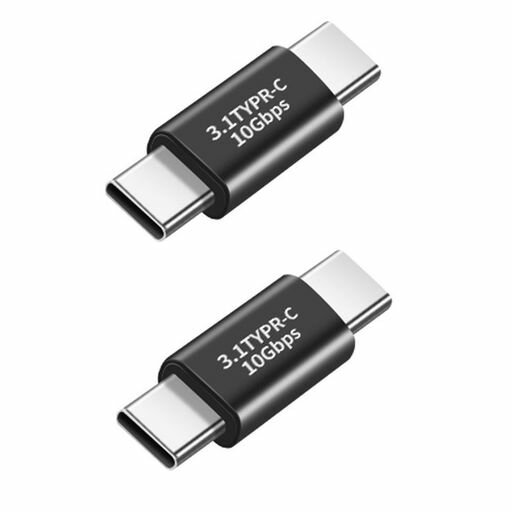 PhyxiulUSBアダプタータイプc変換アダプタ2個セット10Gbpsデータ転送65W5A急速充電USBTypeC変換タイプC延長コネクタTypeC高性能デバイスに対応(type-cオス-オス)