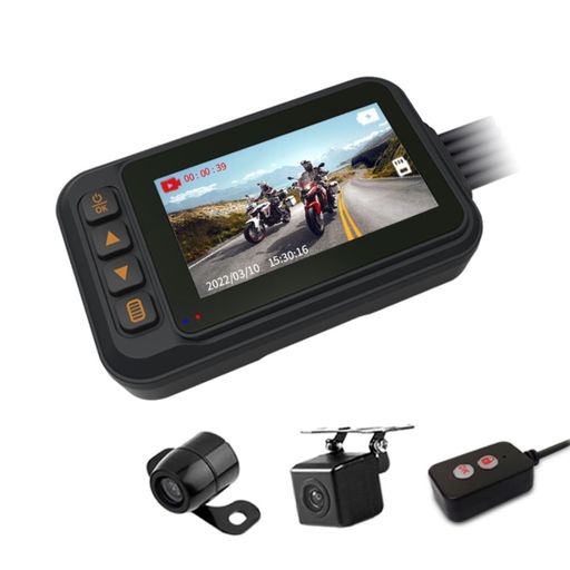 OBEST バイク用ドライブレコーダー 防水 ドラレコ バイク 前後カメラ 1600 1200解像度 前120度 後90度広角カメラ ループ録画