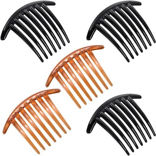 HUIKKJP髪飾りかんざし7枚歯プラコーム夜会巻き髪留めまとめ髪盛り髪簡単まとめ髪ヘアアレンジ5個セット