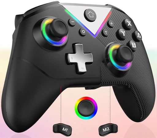 SwitchコントローラーTURBO連射機能スイッチコントローラーマクロ機能SwitchプロコンBluetooth無線/有線接続スイッチプロコンジャイロセンサー搭載背面ボタン付き11色RGBライト4階段HD振動スリ… SwitchコントローラーTURBO連射機能スイッチコントローラーマクロ機能SwitchプロコンBluetooth無線/有線接続スイッチプロコンジャイロセンサー搭載背面ボタン付き11色RGBライト4階段HD振動スリ…