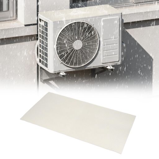 PATIKIL エアコン室外機カバー 1枚 長さ100x幅40cm 自己粘着式AC雨カバー 騒音低減 遮熱 雪除け 省エネ 節電用 ホワイト