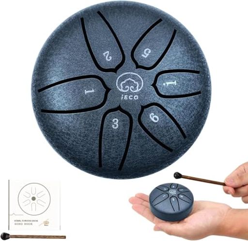 スチールタンドラム 3インチ 6ノート 打楽器 バルミードラム ドラムマレット付き