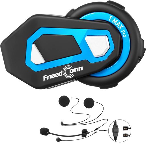 FreedConnTMAX-Proインカムインターカム6人同時通話FMラジオバイク用インカム音楽共有Bluetoothインカムバイク用インターコム音楽共有スマホ音楽再生Siri対応IP65防水バイク用無線機いんかむ