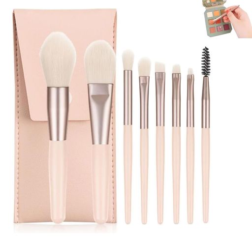 Makeup Boxes - LUYING化粧筆アプリコット8本化粧筆高級繊維毛超柔らかい化粧筆化粧袋付き持ち運び簡単メイクブラシメイクブラシセット毎日の化粧に便利初心者向け