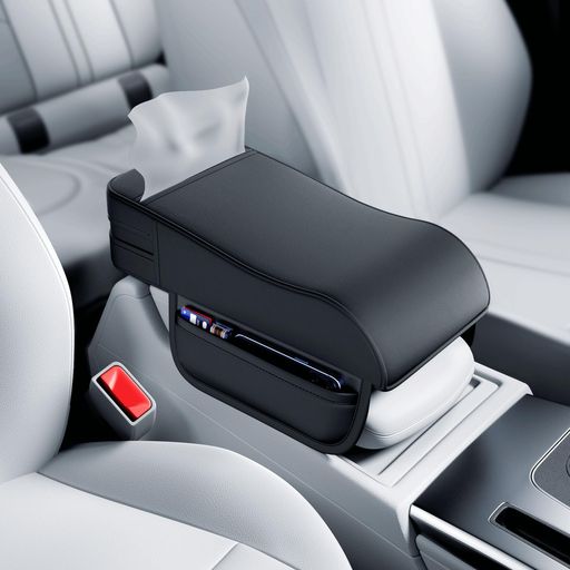 EXCEREYコンソールボックス車用肘置きアームレストカバー肘掛けクッションティッシュ収納便利なポケッ..