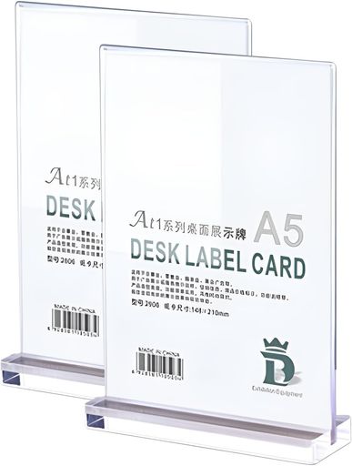 SVIAOサインホルダーメニュースタンドフォトフレーム透明アクリルポップスタンドT型1個入(透明縦A6)