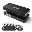 TESmartKVMスイッチ4入力2出力DisplayPort4ポートデュアルモニターDPKVM切替器4台パソコン2ディスプレイ1マウスキーボード用Displa...