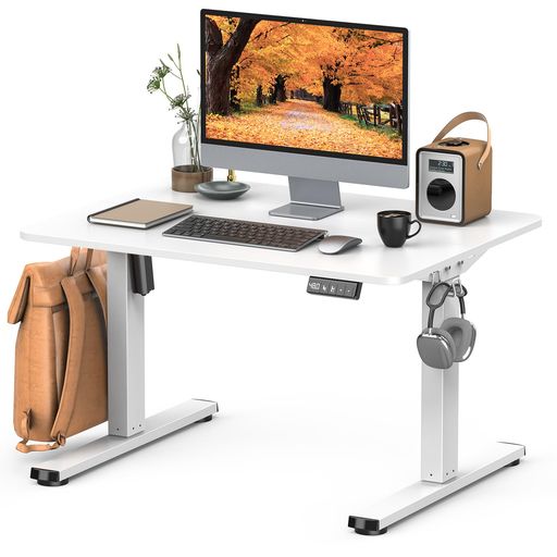 Zontera電動昇降式ローデスク高さ調整48-75cmロータイプ上下昇降デスク(幅80cmx奥行き60cm)は二つのパ..