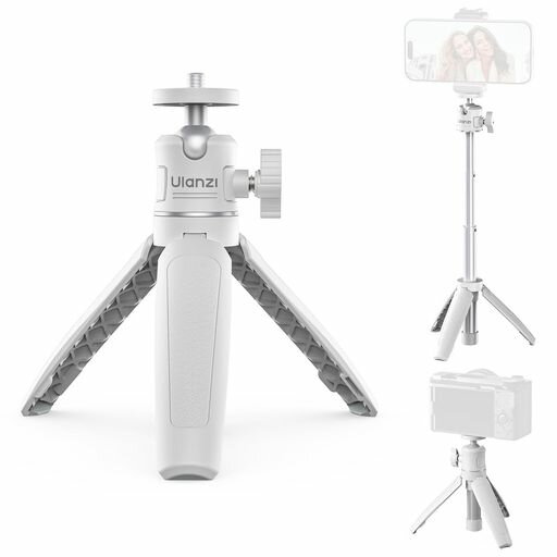 【三脚&amp;自撮り棒兼用】ミニ三脚、3段収縮。自撮り棒、延長ポール、スマートフォン用三脚、カメラ三脚として使用できます。三脚は15cmから最長27cmまで伸ばすことができます。折り畳むとわずか15cm、ポケットに収納できるミニvlog三脚です。 【小型で軽量】持ち運びが簡単、旅行に最適です。三脚はわずか90gと超軽量です。耐荷重は1kgです。セルカ棒はABS+Aluminum素材を採用した、非常に頑丈で安定性あります。 【幅広く対応】1/4ネジなので、アクションカメラ、カメラ小型、スマートフォンルダー等に接続可能です。ボールヘッドが360度回転でき、カメラの角度を最大90度まで調整でき、被写体に応じて、お好みの角度、縦や横を自由に使い分け、クオリティーの高い写真が撮れます。