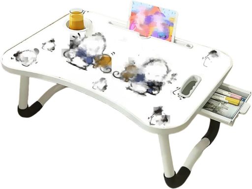 折りたたみ テーブル 多機能&軽量デザイン 折りたたみ式 ミニテーブル - ベッドテーブル/ローテーブル/PCデスク/キャンプ用 ドリンクホルダー・タブレットスタンド・引き出し付き 子供用…