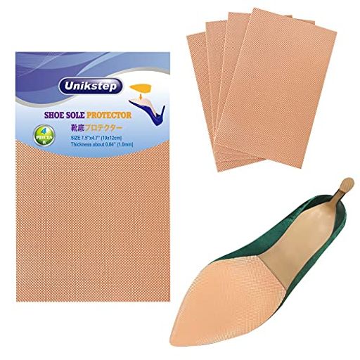 Unikstep4ピース靴底プロテクター、靴底とヒール滑り止めグリップパッド、粘着性の滑り止めノイズリダ..