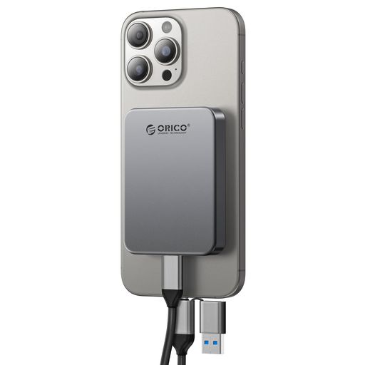 ORICO512GB磁気ポータブルSSD、4K120fpsProResHDR記録・保存、USB3.2Gen1最大460MB/s、USBC&A2in1ケーブル、iPhone16Pro ORICO512GB磁気ポータブルSSD、4K120fpsProResHDR記録・保存、USB3.2Gen1最大460MB/s、USBC&A2in1ケーブル、iPhone16Pro
