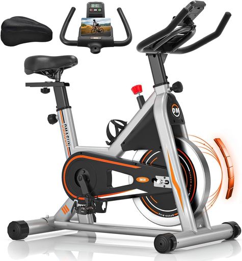 DMASUNエアロバイク家庭用静音スピンバイクフィットネスバイク静音マグネット式無段階調整サドル・ハンドル調節可能本格的トレーニングエクササイズマシン【5年間商...