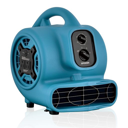 XPOWERP-230AT多機能移動共用ファン乾燥機プラグと時計付き修復および配管用送風機(青)
